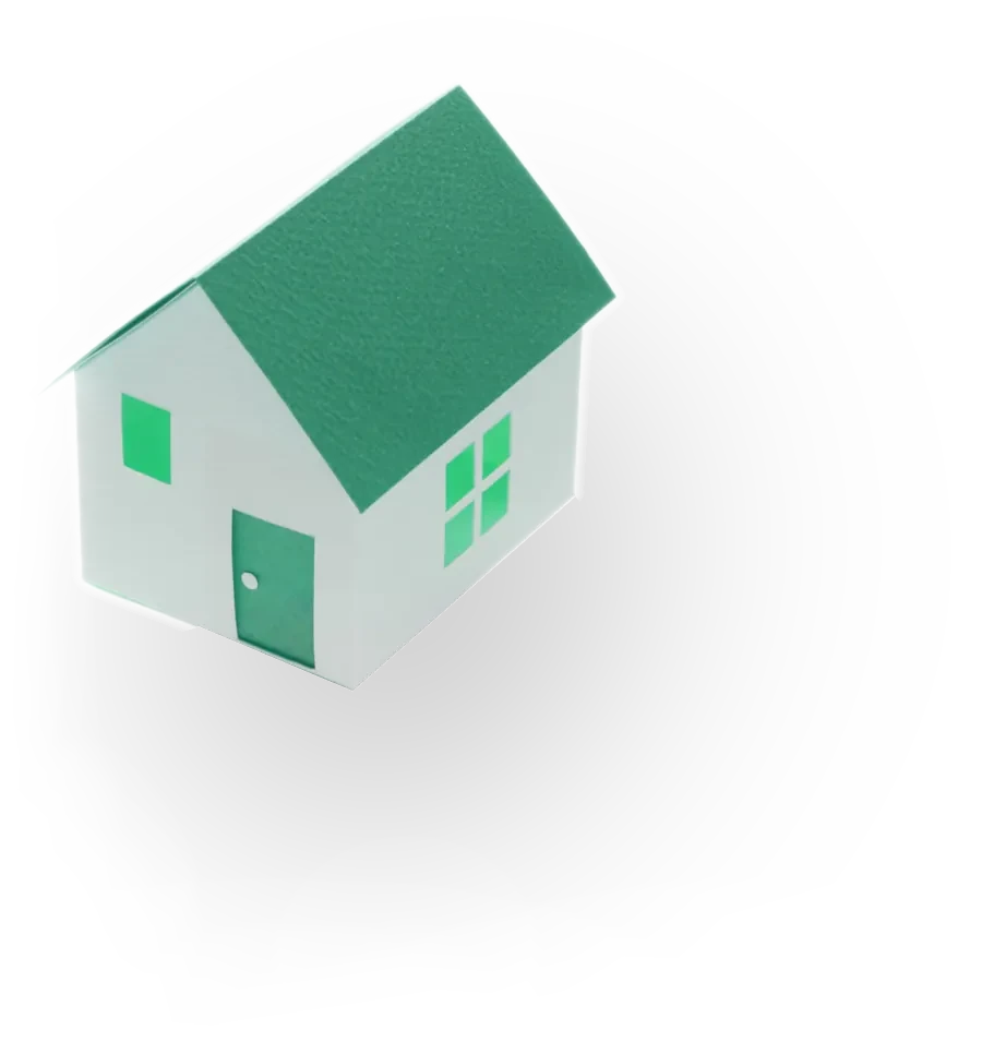 Small green house icon, representing affordable mortgage solutions for international buyers.